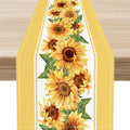 Yellow Sunflower Table Runner, Rustic Farmhouse Summer Sunshine Boho Floral Bee by Unknown