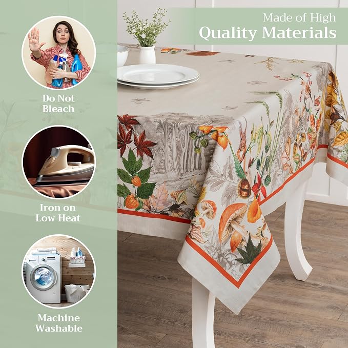 Maison d' Hermine Table Cloth Rectangle Table 100% Cotton 60 x 90 Inches Fall - Image 3