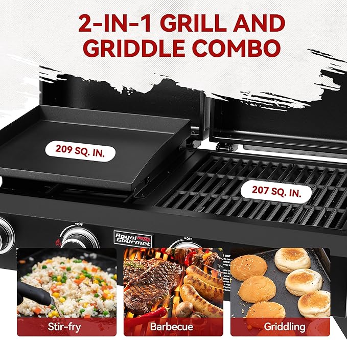 Royal Gourmet GD4002TP 4 Burner Propane Gas Grill and Griddle Combo - Image 5