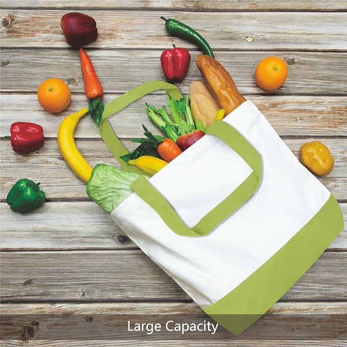 TOPDesign 3-Pack Super Strong Large 12oz Cotton Canvas Tote Bags, Reusable - Image 5