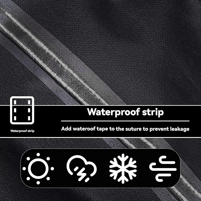 Patio Coffee Table Cover Black Heavy Duty Waterproof Cover 46" L x 26" W x 13" H - Image 3