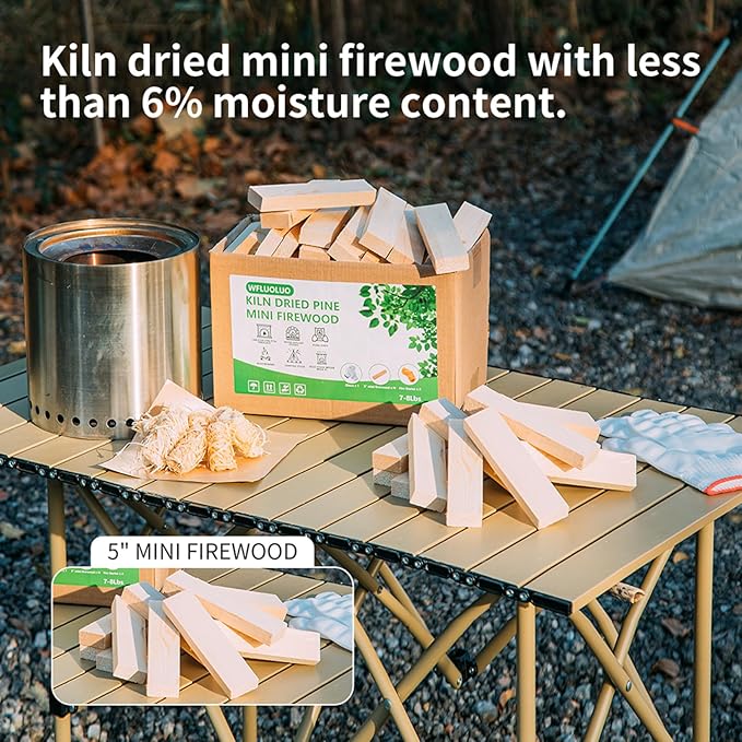 Mini Firewood 5'' Lengths Barkless Pine Kiln Dried Firewood Great Fire Pit - Image 2