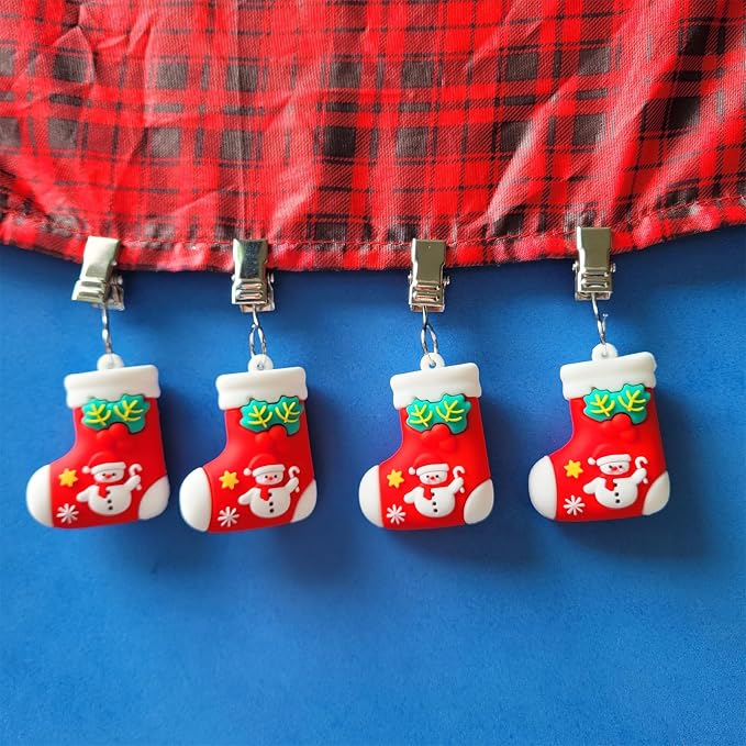 TwoFish Home Set of 4 Christmas Boots Tablecloth Weights Clips Handicraft - Image 5