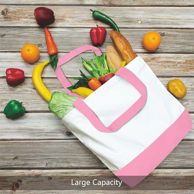 TOPDesign 1-Pack Super Strong Large 12oz Cotton Canvas Tote Bag, Reusable - Image 4