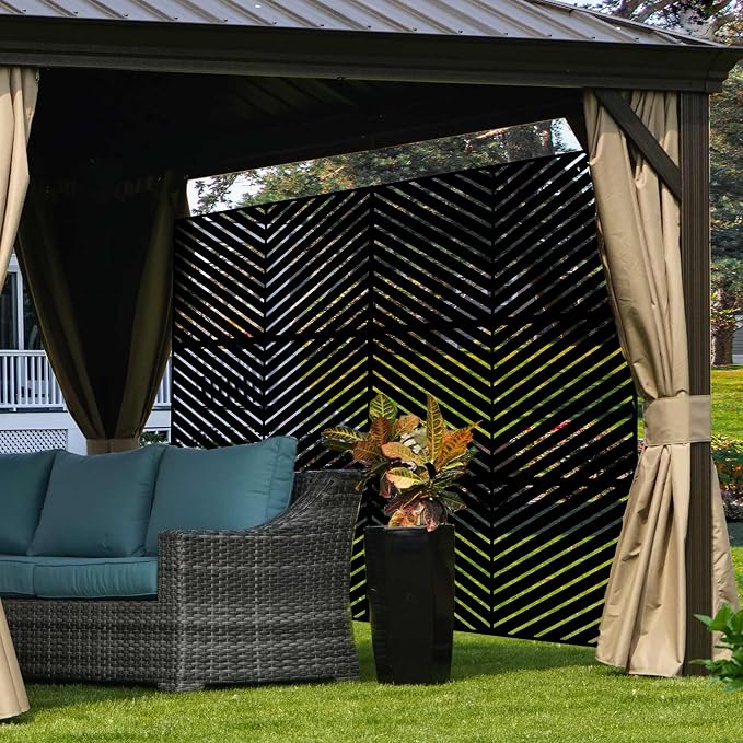 Kozyard Metal Privacy Screen 74" H x 47.2" W Decorative Outdoor Divider - Image 5