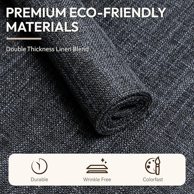 Blue Forest Placemats Set of 6, Dual-Layered Thickened Faux Linen Cloth Place - Image 2