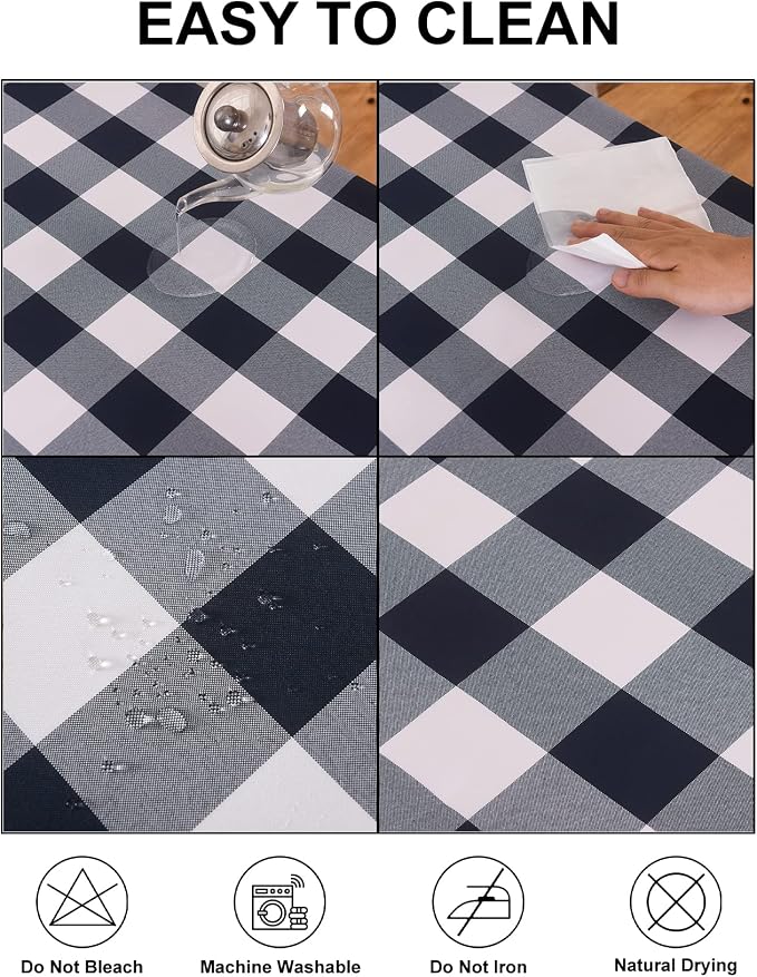 Cupuamon 2 Pack Waterproof Polyester Fabic Rectangle Checkered - Image 3
