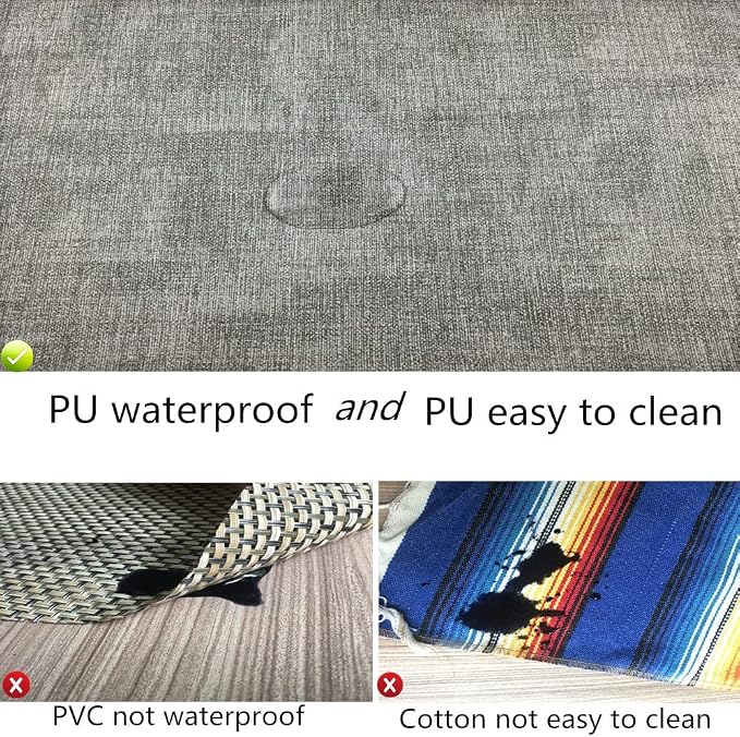 WAZAIGUR Washable Wipeable Waterproof Heat Resistant Faux Leather Placemats Set - Image 6