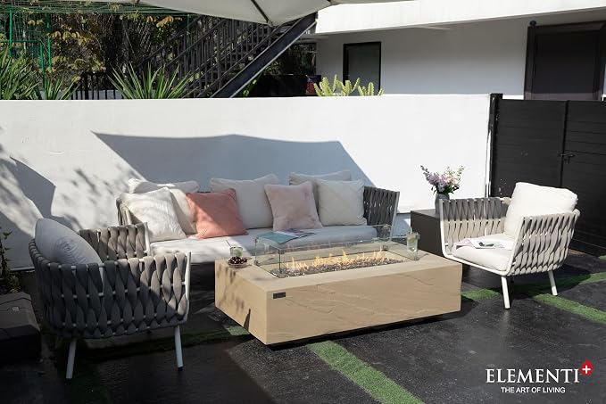Elementi+ | Bundle Colorado Gas Fire Pit Cast Concrete 56" Rectangular Fire - Image 3