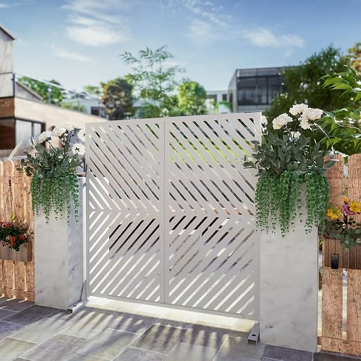 Casaphoria 72" H x 47" W Metal Outdoor Privacy Screen, Freestanding Decorative - Image 3