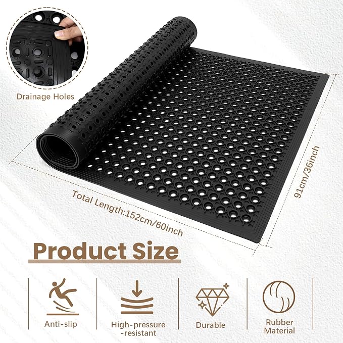 Restaurant Anti Fatigue Mat, Outdoor Rubber Floor Bar Mat - Image 4