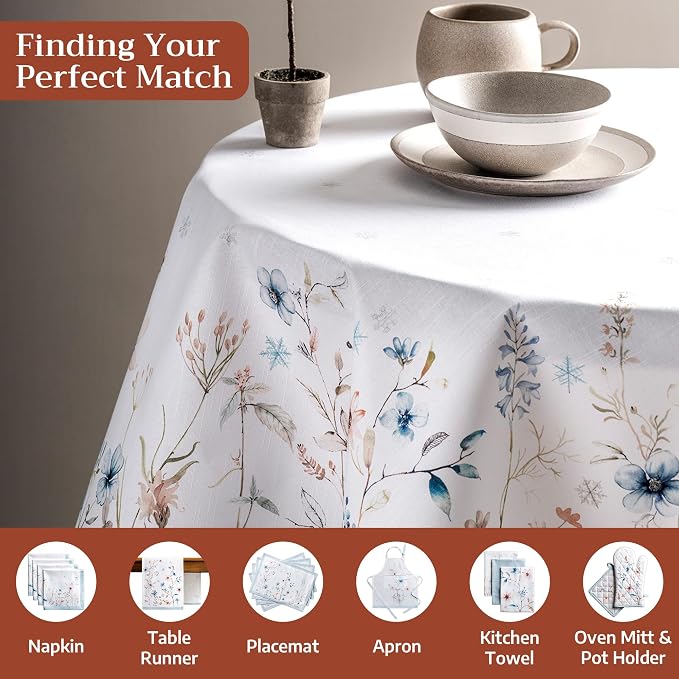 Maison d' Hermine Table Cloth Round Table 100% Cotton 63 Inches Fall Tablecloth - Image 4