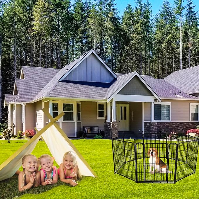ADAVIN Tall Garden Fence Wide Door Low Threshold, 54 inch High 10 Panels Total - Image 7