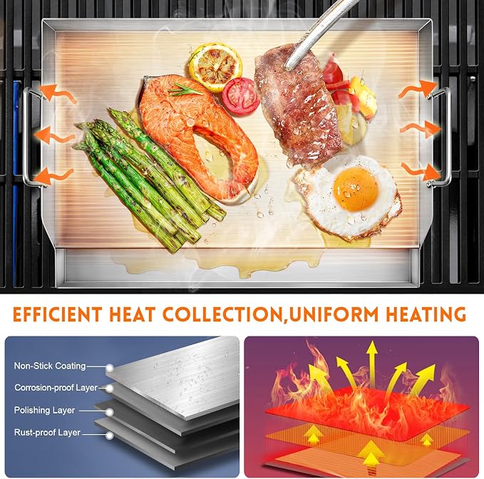 GGC Stainless Steel Griddle for Gas Grills, Universal Flat Top Griddle for Gas - Image 4