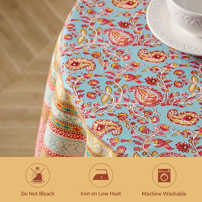 Maison d'Hermine Premium Table Cloth Round Table 100% Cotton 70 Inches - Image 8