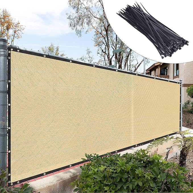 Royal Shade Custom Size 4' x 92' Beige Fence Privacy Screen Windscreen Cover by RoyalShade