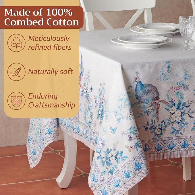 Maison d' Hermine Premium Table Cloth Rectangle Table 100% Combed Cotton 108 x - Image 4