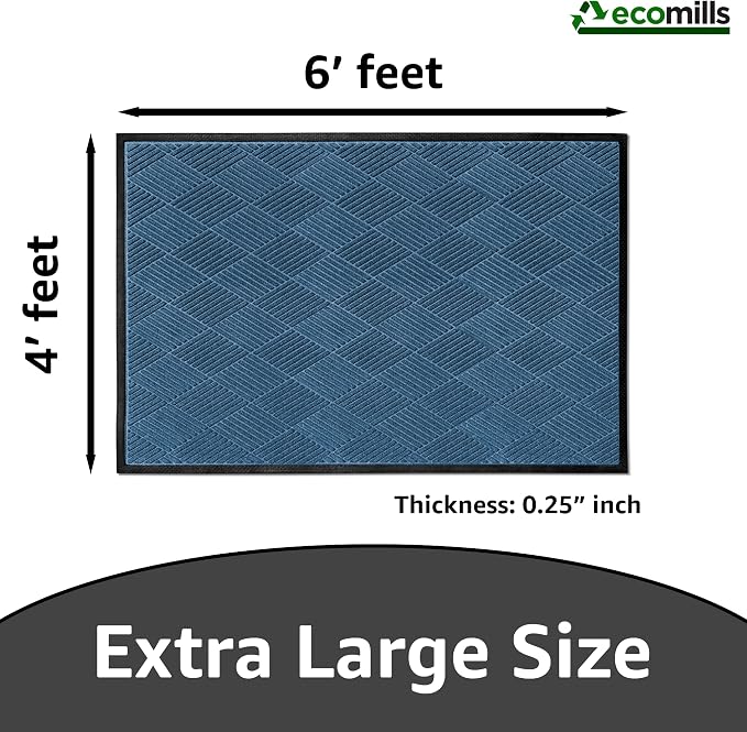 Ecomills Deluxe Diamond Entrance Door Mat, XX-Large Heavy Duty Absorbent Rubber - Image 2