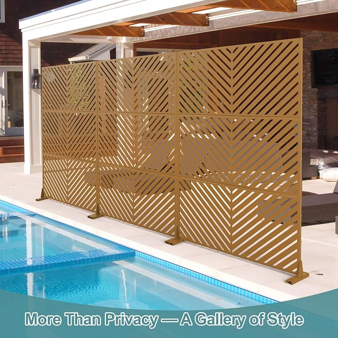 Metal Privacy Screen Outdoor Freestanding Privacy Wall Panels and Decorative - Image 6