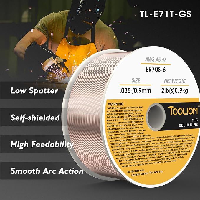 TOOLIOM ER70S-6 .035" Mild Steel MIG Solid Welding Wire on 2-Pound Spool - Image 3