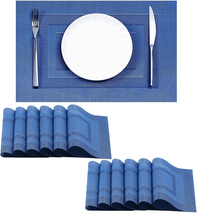 Leetaltree Blue Frame Placemats Set of 12 by Leetaltree-ArtatEveryTable