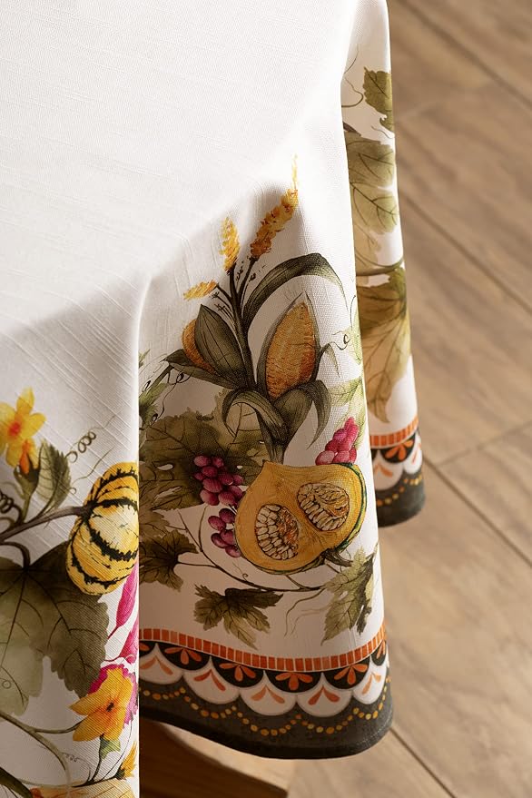 Maison d' Hermine Table Cloth Round Table 100% Cotton 63 Inches Fall Tablecloth - Image 7