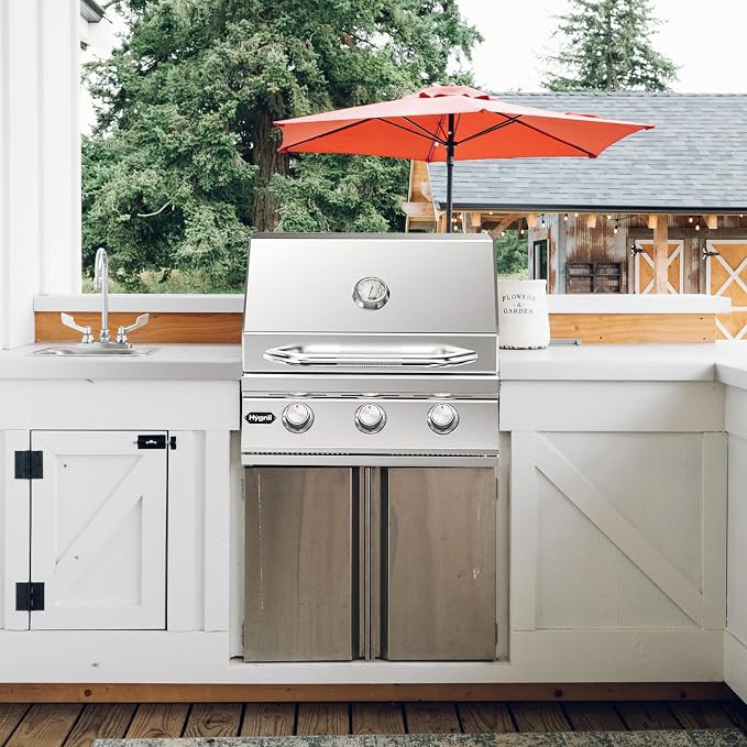 Hygrill Heavy Duty 3-Burner Built In Grill, Stainless Steel Grill Head - Image 6