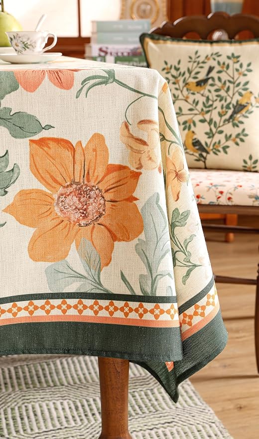 French Linen Square Tablecloth, Decorative Table Cover - Image 8