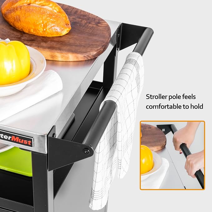 Grill Table Outdoor Kitchen Cabinet, Moveable Outdoor Prep Table & Bar - Image 6