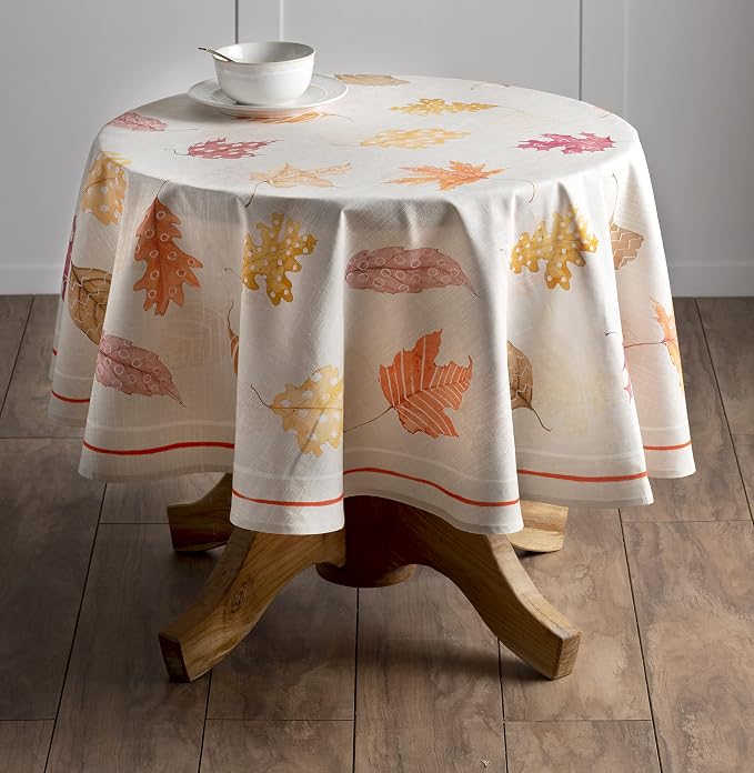 Maison d' Hermine Table Cloth Round Table 100% Cotton 63 Inches Fall Tablecloth - Image 9