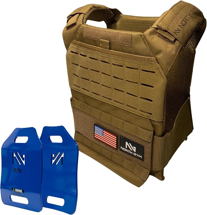 Northgym Adjustable Weighted Vest/Incl. 3D Weight Plates in 14lbs / 20lbs/ by NorthGym
