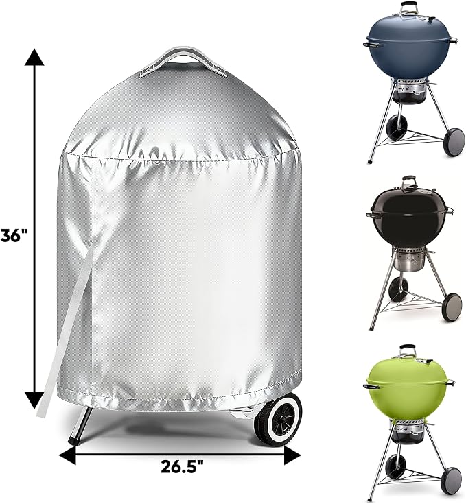 iCOVER Grill Cover for Weber 22 Inch Charcoal Kettle- Heavy Duty Waterproof BBQ - Image 2