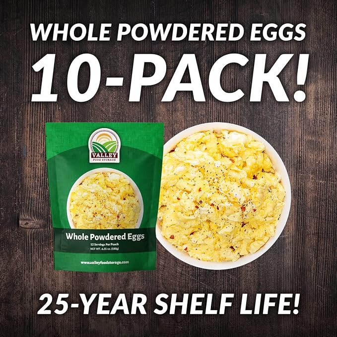 Freeze Dried Whole Powdered Eggs 10-Bag Bucket, 63.5 Oz | Premium Emergency - Image 3