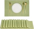 Placemats Set of 12，Christmas Non-Slip PVC Weave Table Mats Easy to Clean，Heat by flohar