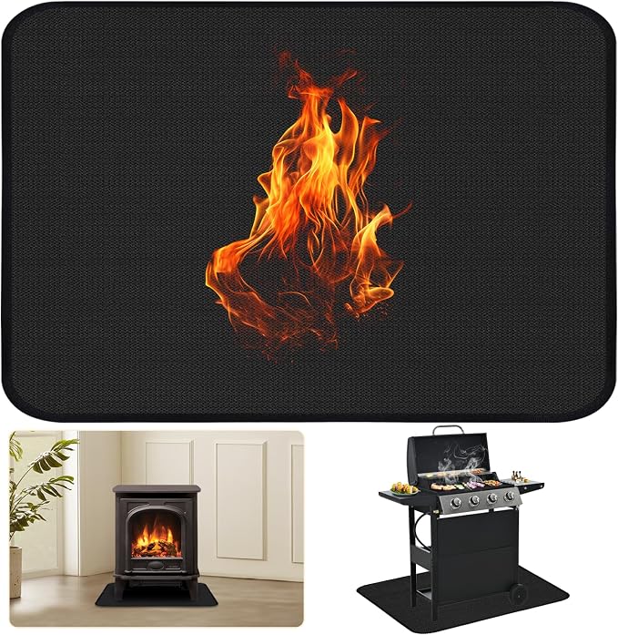 60×42 Inch Under Grill Mats for Outdoor Grill, Hearth Rugs for Fireplaces Fire by Unknown
