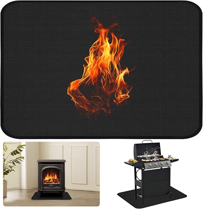 48×36 Inch Under Grill Mats for Outdoor Grill, Hearth Rugs for Fireplaces Fire by Unknown