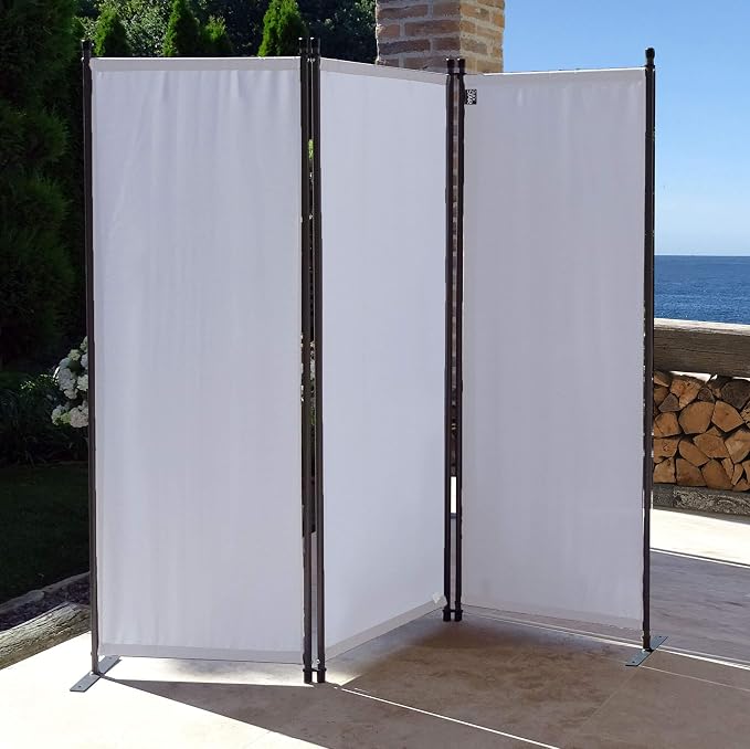 Room Divider 67" W x 65" H White | 3-Panel Folding Privacy Screen | Portable - Image 3