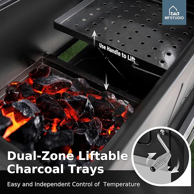 MFSTUDIO Multifunctional Extra Large 49 Inch BBQ Charcoal Grills - Image 3