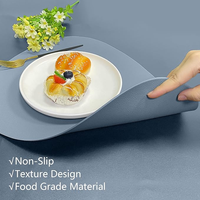 Herda Placemats Set of 6 for Dining Table Mats Faux Leather Placemats Wipeable - Image 5