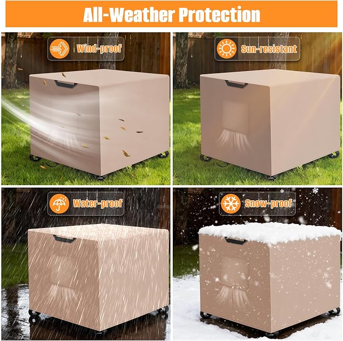 Kovshuiwe Porch Shield Fire Pit Cover Square-600D Fabric Waterproof and - Image 7