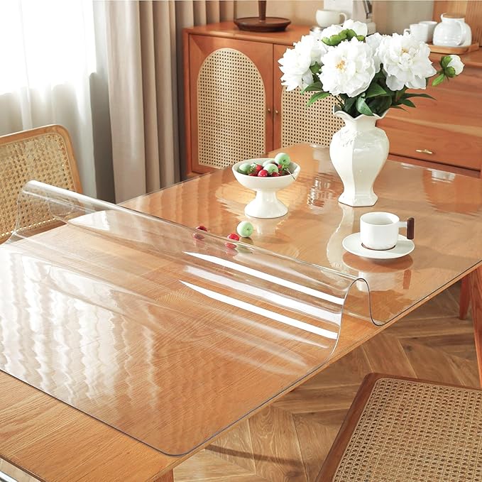 Clear Table Protector 20 x 48 Inch, 1.5mm Thick Plastic Table Cover, Waterproof - Image 2