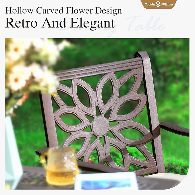 Sophia & William Patio Outdoor Swivel Rocker Dining Chairs Set of 2, Load - Image 3