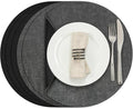 Myir JUN Round Placemats, Dual Sided Faux Leather Place Mats Set of 6 by MyirJUN