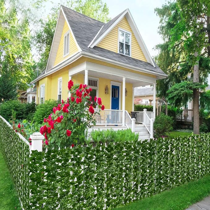 DearHouse Artificial Faux Ivy Hedge Privacy Fence Wall Screen, Leaf and Vine - Image 3