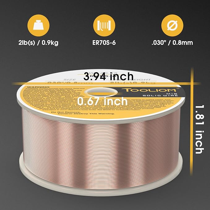TOOLIOM ER70S-6 .030" Mild Steel MIG Solid Welding Wire on 2-Pound Spool - Image 4