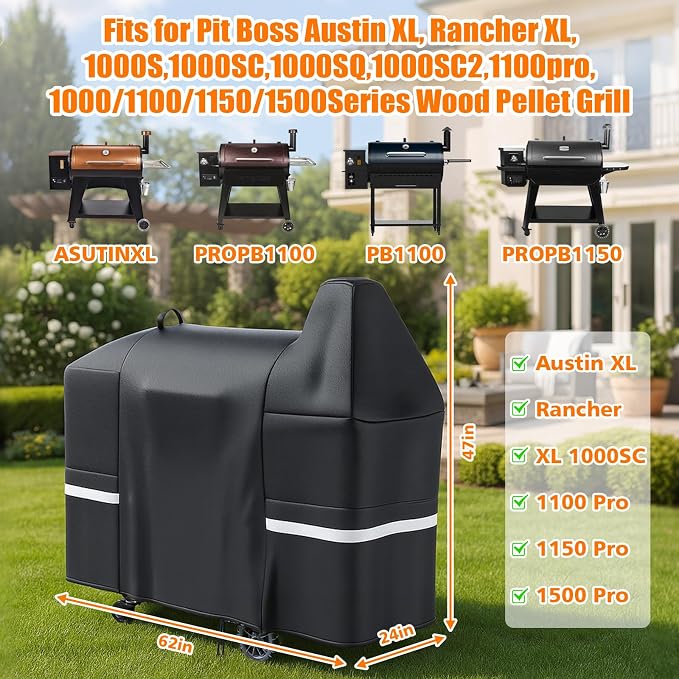 Hisencn Grill Cover for Pit Boss Austin XL, 600D Heavy Duty Pellet Smoker BBQ - Image 2