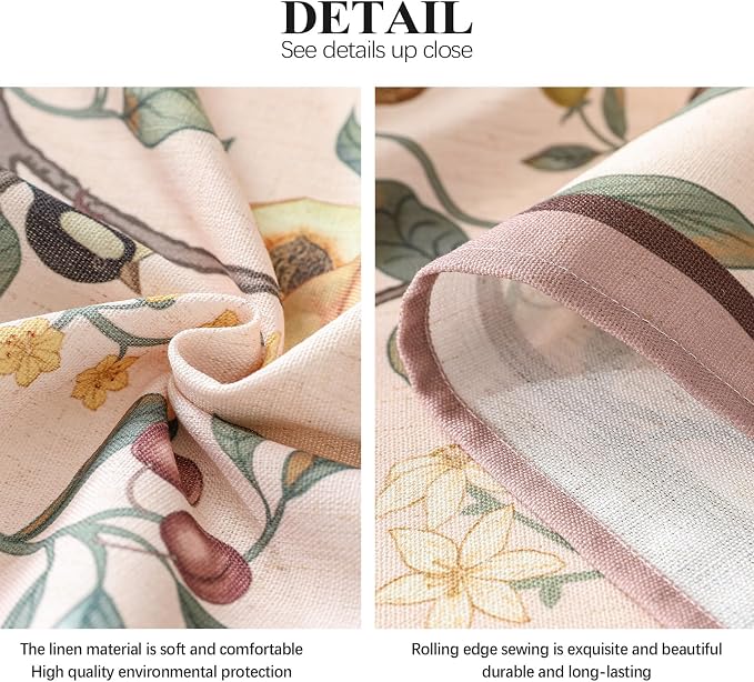 Linen Table Cloth Rectangle, Wrinkle Resistant French Pink Tablecloth Print - Image 6