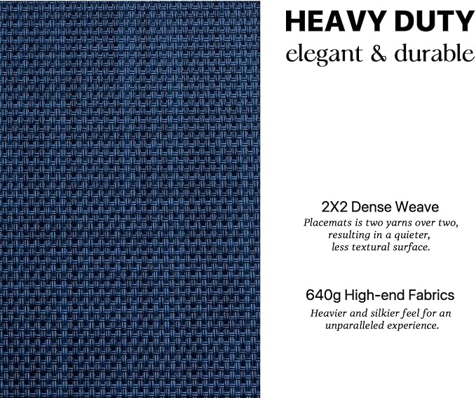 LEXMORE Placemats Set of 6 Vinyl/Plastic Woven Place Mats - Image 3