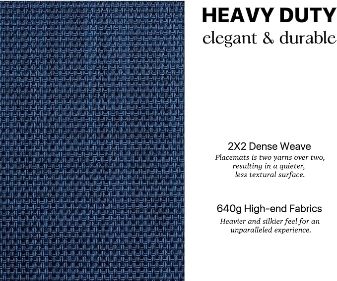 LEXMORE Placemats Set of 4 Vinyl/Plastic Woven Place Mats - Image 3