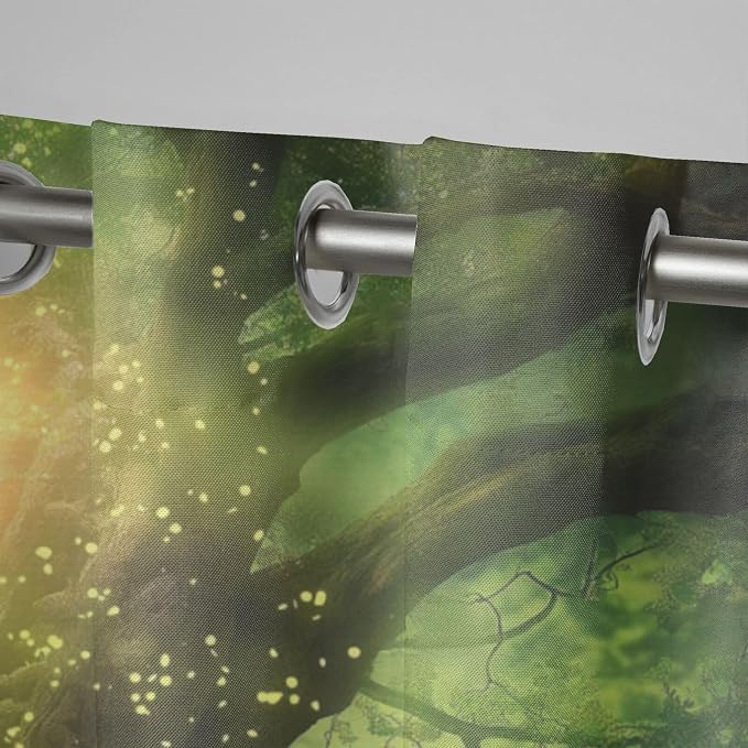 Fantasy Theme Outdoor Curtains for Patio Waterproof, Forest Pattern, - Image 4